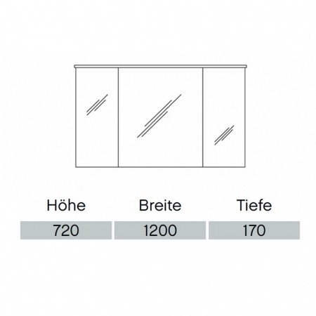 Pelipal Solitaire 6005 Argona Spiegelschrank 1200  